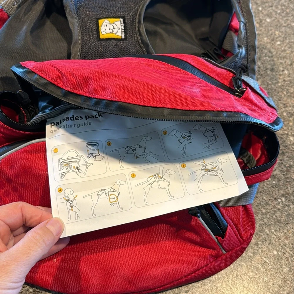 RuffWear Red and Black Dog Backpack